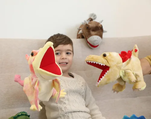 Miniatura 4 de Marionetas de mano, marionetas para niños, marionetas de dinosaurio, juguetes de dinosaurio, marioneta de dinosaurio de peluche, marioneta de mano