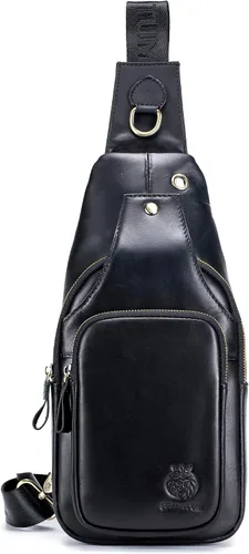 Miniatura 145 de LUKZIJAES Bolso bandolera de cuero genuino para hombre