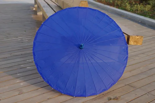 Miniatura 30 de Parasol de tela de bambú liso, ideal para recuerdos de fiesta de boda (fucsia)