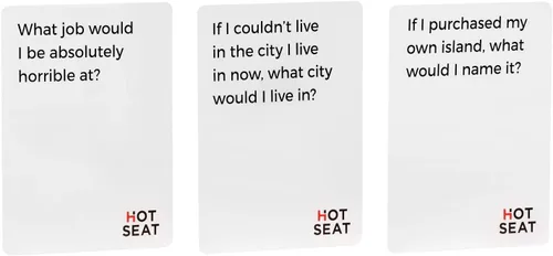 Miniatura 4 de HOT SEAT Juego de Fiesta – El juego de cartas familiar que se trata de ti – para niños, adolescentes, estudiantes universitarios, adultos y familias