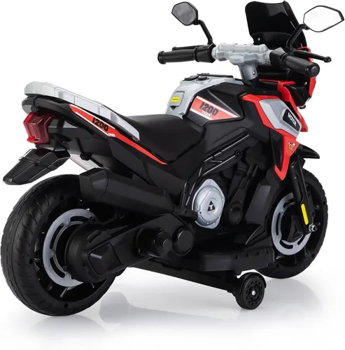 Miniatura 4 de TOBBI - Motocicleta para niños, eléctrica, estilo motocross, bicicleta para niños pequeños con ruedas de entrenamiento, juguetes de 12V, batería
