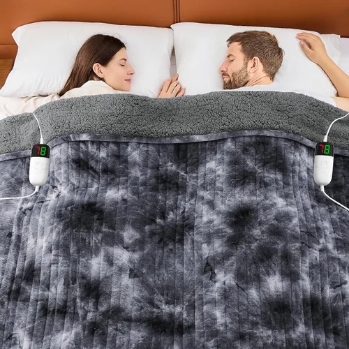 Miniatura 16 de greenoak Manta eléctrica con calefacción, manta térmica de piel sintética Sherpa para sofá cama, regalos cálidos de invierno para mujeres/ella