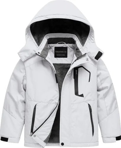 Miniatura 22 de CREATMO US Chaqueta de esquí impermeable para niño, abrigo de nieve cálido para invierno, resistente al viento, chaqueta de lluvia para snowboard