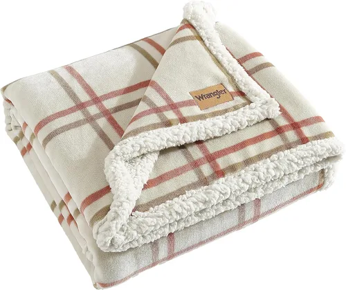 Wrangler - Manta, ropa de cama de felpa suave, decoración occidental para la cama o el sofá (Colt naranja brillante, 50 x 60 pulgadas)