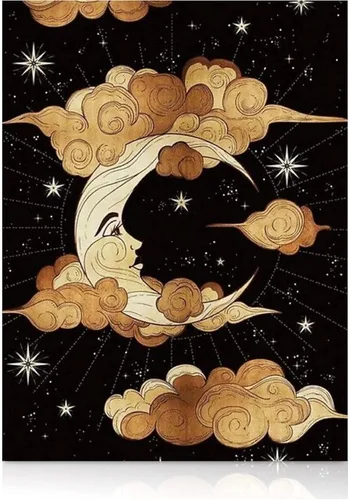 Modern Merch Arte de Diamantes de Luna para Adultos Paisaje Celestial de Cielo Nocturno Pintura de Diamantes 5D para Adultos Decoración de Luna DIY