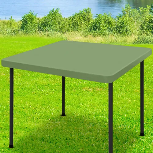 Miniatura 28 de Moosfor Mantel rectangular de elastano de 4 pies, manteles elásticos ajustables para pícnic, funda elástica y lavable para mesa de patio para Azul