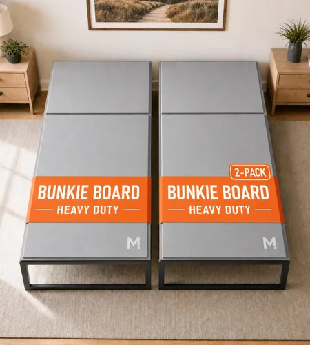 Meliusly Paquete de 2 tablas Bunkie de 0.394 in de alta resistencia Twin (38 x 75 pulgadas) Patente Pendiente, diseño de tabla de cama de perfil
