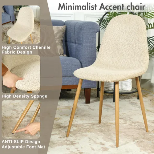 Miniatura 6 de COZYCASA Juego de 4 sillas de comedor, estilo moderno de mediados de siglo, sillas auxiliares de comedor con patas de metal, cómodas para cocina