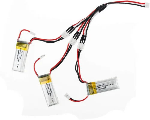 Miniatura 4 de 3 unids 7.4V 300mAh 20C Lipo batería con cargador USB y cable 3 en 1 para WLtoys F959 Sky-King RC avión piezas de repuesto