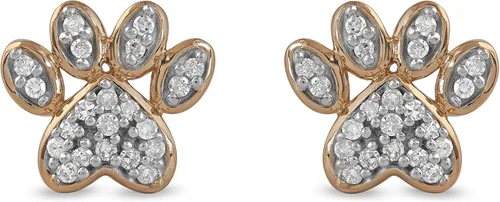 Miniatura 4 de DZON I-J, I2 - Pendientes de plata de ley con certificado IGI de 110 quilates, diseño de pata de perro de corte redondo
