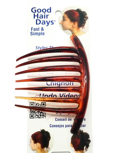 Miniatura 7 de Good Hair Days Peine giratorio francés – Peine curvado de 7 dientes para elegantes updos, joyería nupcial y accesorios para horquillas