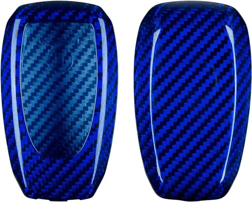Miniatura 6 de T-carbon Funda de fibra de vidrio real compatible con llavero BRZ, XV Outback, Ascent, Crosstrek, WRX, Legacy, Forester Key Fob, azul