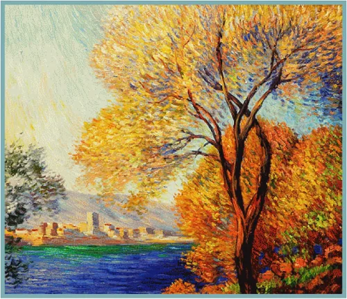 Orenco Originals Antibes View of Salis by Claude Monet - Patrón de punto de cruz contado