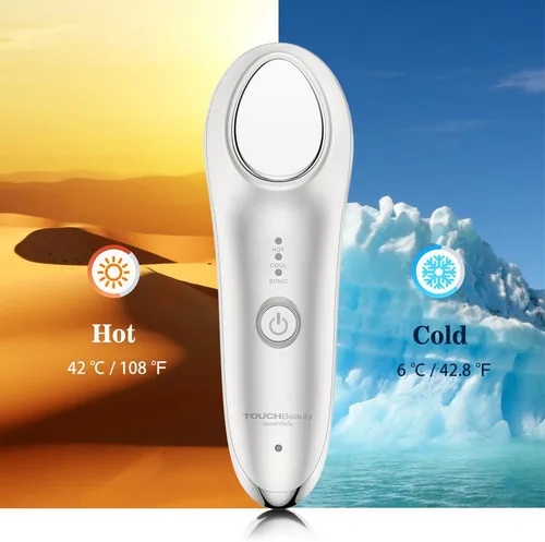 Miniatura 7 de Masajeador facial sónico frío caliente, calentamiento a 107.6 °F y dispositivo de enfriamiento de la piel a 42.8 °F con vibración, herramienta