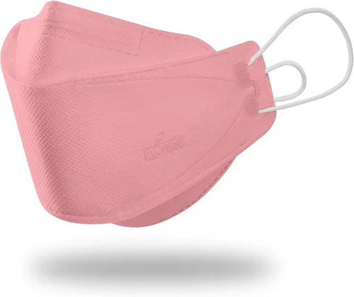 BOTN Cubrebocas de seguridad KF94, 10 unidades, cuatro colores, correa ajustable, hecha en Corea (rosa, beige, gris oscuro, amarillo)