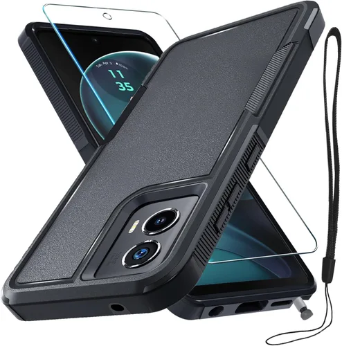 Miniatura 17 de Funda compatible con Moto G 5G 2024, cuerpo completo, resistente, resistente, a prueba de golpes, con correa de cordón, protector de pantalla