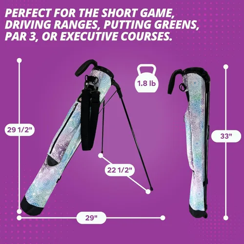 Miniatura 3 de Taboo Fashion Sunday Golf Bags for Women - Lightweight Golf Range Bag with Self Flexing Stand and Shoulder Strap for Driving Range, Par 3 or Mándala