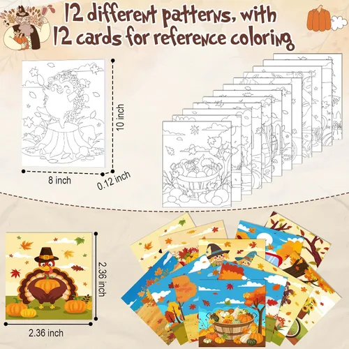 Miniatura 3 de Sherr 12 lienzos predibujados preimpresos para adultos, para sorber y pintar, lienzos de fiesta, kit de pintura para verano, Pascua, Día de la Madre