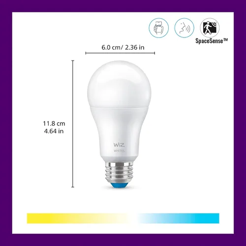 Miniatura 2 de WiZ Connected Bombillas inteligentes LED A19 de 100 W, sintonizables, color blanco, se conecta a tu Wi-Fi, bombilla inteligente E26, controla