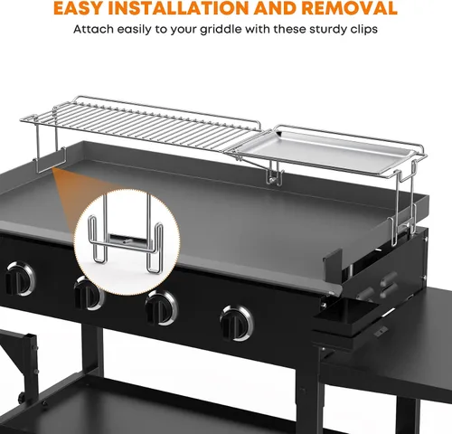 Miniatura 8 de Stanbroil Rejilla de Calentamiento y Bandeja para Plancha Blackstone de 36", Parrilla de Cocción Plegable Accesorios de BBQ Compatibles con Plancha