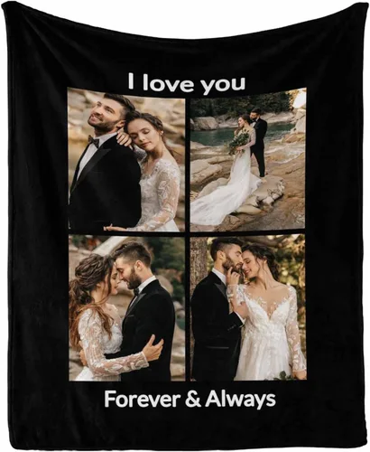 Miniatura 12 de Manta personalizada con tus fotos favoritas, manta personalizada con mis propias imágenes para familia, mamá, papá, hija, hijo, perro, hermanas