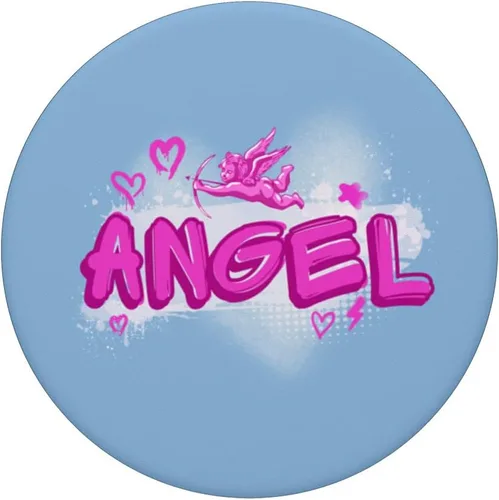 Miniatura 3 de Angel y2k Aesthetic 2000s Millennial Nostalgia Pink Graffiti PopSockets intercambiables PopGrip