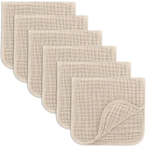 Miniatura 18 de Comfy Cubs - Paquete de 6 paños de muselina para eructos, 20 x 10 pulgadas, grandes, de 6 capas, 100 % algodón ultra absorbente para babeo