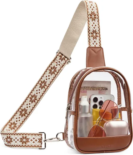 Miniatura 8 de CLUCI Bolsa transparente para eventos en estadios, bolsa cruzada transparente, monederos pequeños transparentes