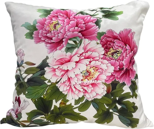 Miniatura 22 de Funda de cojín floral ligera de lujo, 18 x 18 pulgadas, pintura al óleo retro victoriana de doble cara, fondo negro, flor vibrante, funda de cojín