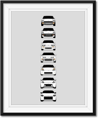 Miniatura 13 de Custom Car Posters Póster hecho a mano compatible con Nissan Z Car Generations (perfil lateral), decoración artística de Datsun Fairlady Z
