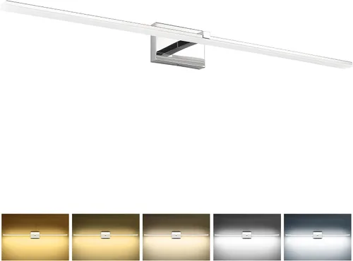 Miniatura 13 de Luz de tocador de baño negra de 32 pulgadas, LED moderna, 3CCT, regulable, 24 W, luminarias de baño sobre espejo 3000 K/4500 K/6000 K, 3