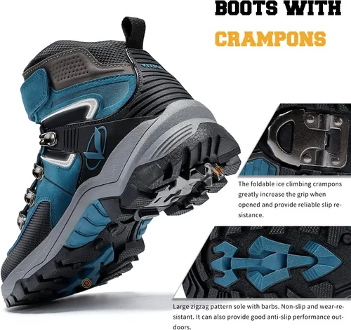 Miniatura 2 de Littleplum Boys Snow Boots Winter Waterproof Antiskid Boots Hiking Outdoor Shoes for Unisex Kids(Little KidBig Kid)