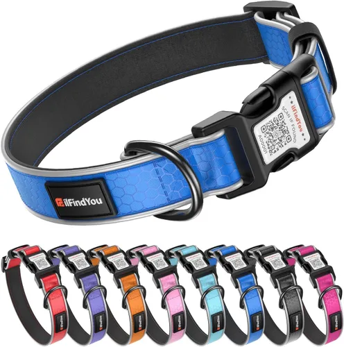 Miniatura 18 de Collar Reflectante para Perro, Collares Personalizados para Perro con Hebilla de Código QR, Collar de Nailon Suave para Mascotas Ajustable para Camo