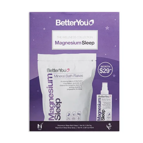 Miniatura 6 de BetterYou - Juego de dormir de magnesio unisex – 2 piezas de 3.38 oz spray corporal, 35.2 oz sal de baño