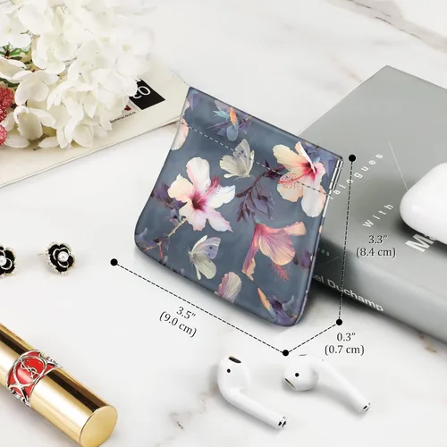 Miniatura 7 de Fintie - Monedero a presión, de cuero PU, monedero para cambio para mujer, Hibisco floreciente., Moda