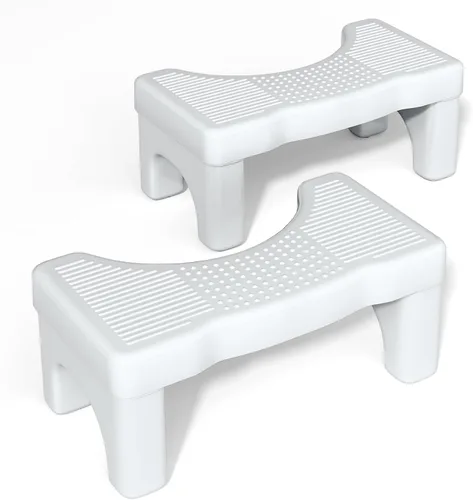 Miniatura 11 de Kzeirm Taburete de Inodoro, Taburete de Paso para Caca para el Baño, Taburete de Pies para Caca de Inodoro para Adultos, Banco de Sentadillas Blanco