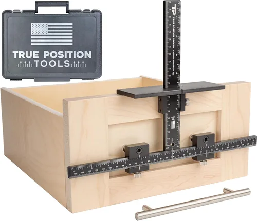 Miniatura 8 de Jig de Hardware de Gabinete MAX - Instala Tiradores Largos y Agujeros para Pernos de Estante - Fabricado en EE. UU. - Calibrado a Mano por True