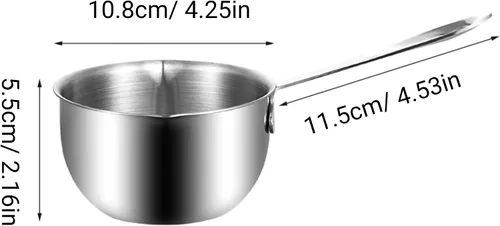 Miniatura 2 de Calentador de mantequilla de acero inoxidable, olla calentadora de leche con boquillas de vertido, mini olla de fusión de chocolate para café, té
