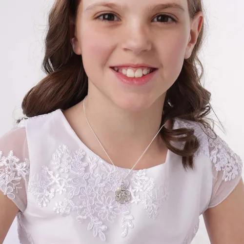 Miniatura 3 de Collar de plata de ley con diseño de margaritas "Soy un hijo de Dios" para niñas