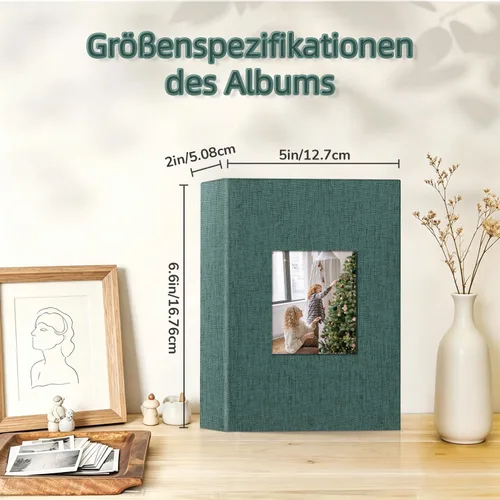 Miniatura 4 de popotop - Álbum de fotos de 4 x 6 pulgadas con 100 fotos, libros de fotos con 100 bolsillos verticales, cubierta de lino para fotos familiares