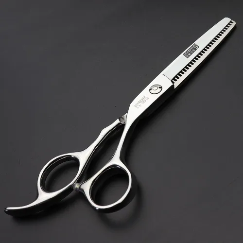 Miniatura 5 de Tijeras ultrafinas para adelgazar el cabello de 6 pulgadas, estilo moderno, plateado, acero inoxidable, ambidiestro, 6 pulgadas, tijeras para cortar
