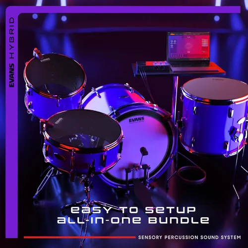 Miniatura 5 de Evans Sistema de sonido híbrido de percusión sensorial: incluye software, interfaz de audio, 3 sensores de batería y cables, transforma cualquier