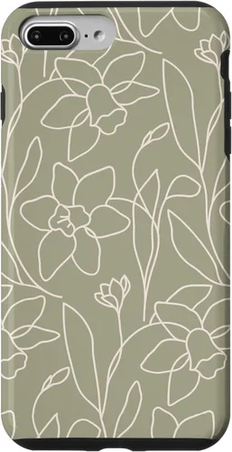 Miniatura 12 de Poppy Flower Line Art Modern Leaves Boho Artichoke Green Case for iPhone 17
