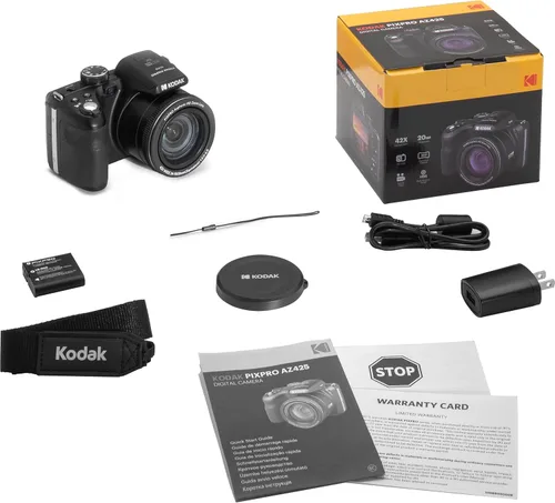 Miniatura 7 de Kodak PIXPRO AZ425 - Paquete de cámara digital con tarjeta de memoria de 64 GB + funda para cámara (negro) + lector de tarjetas USB + trípode