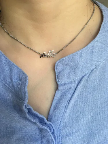 Miniatura 2 de Collar personalizado con colgante chapado en oro blanco de 18 quilates para mujeres y niñas