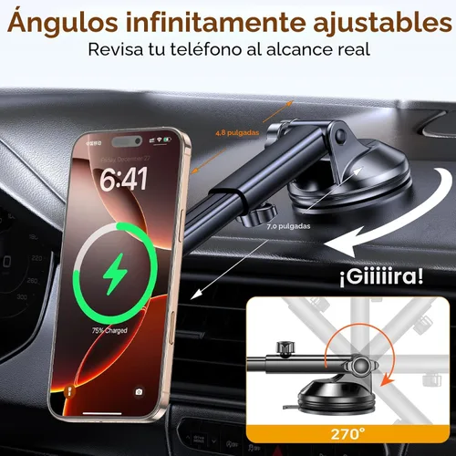 Miniatura 7 de Coolpow para Soporte de Coche con Cargador MagSafe【Imán Ultra】Soportes Magnéticos para Teléfono para tu Cargador