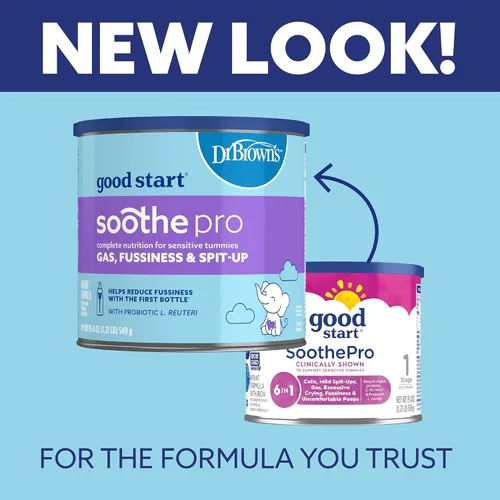 Miniatura 2 de Good Start Dr. Brown's Soothe Pro, fórmula en polvo para bebé, para estómagos sensibles, gases, irritabilidad y regurgitación, fórmula infantil