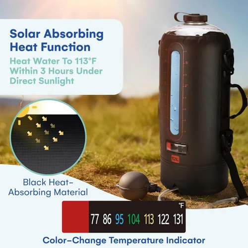Miniatura 2 de HappyPo Ducha de camping - Bomba de ducha solar portátil para acampar