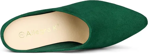 Miniatura 4 de Allegra K Sandalias de tacón de bloque para mujer con punta puntiaguda, negro y blanco