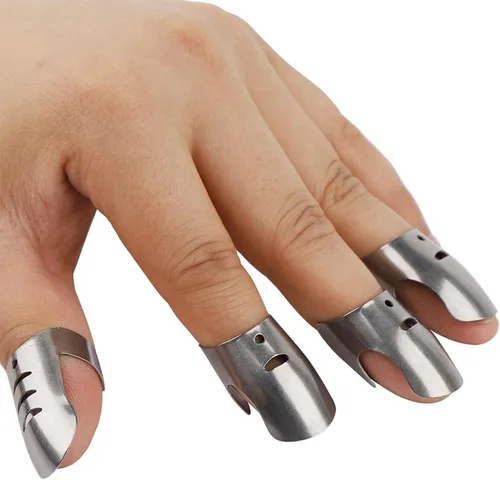 Miniatura 4 de TOPINCN Protector de dedos de acero inoxidable, 4 unidades, protector de dedos para evitar daños al cortar